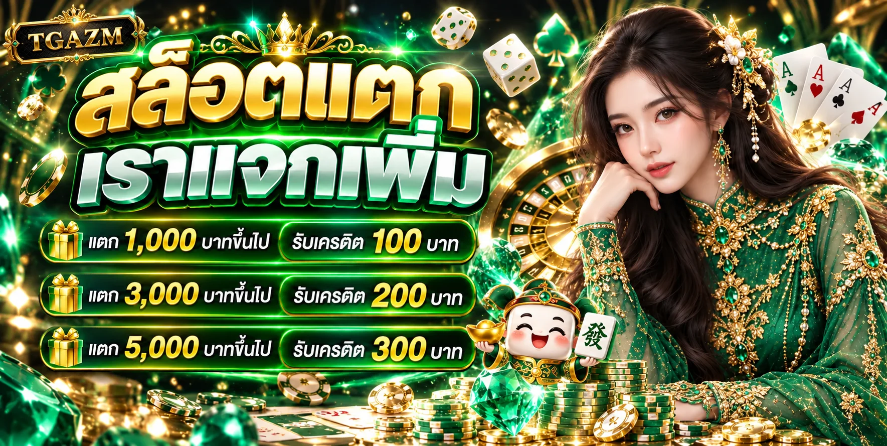 แบนเนอร์ TGAZM สล็อตและเครดิตฟรี
